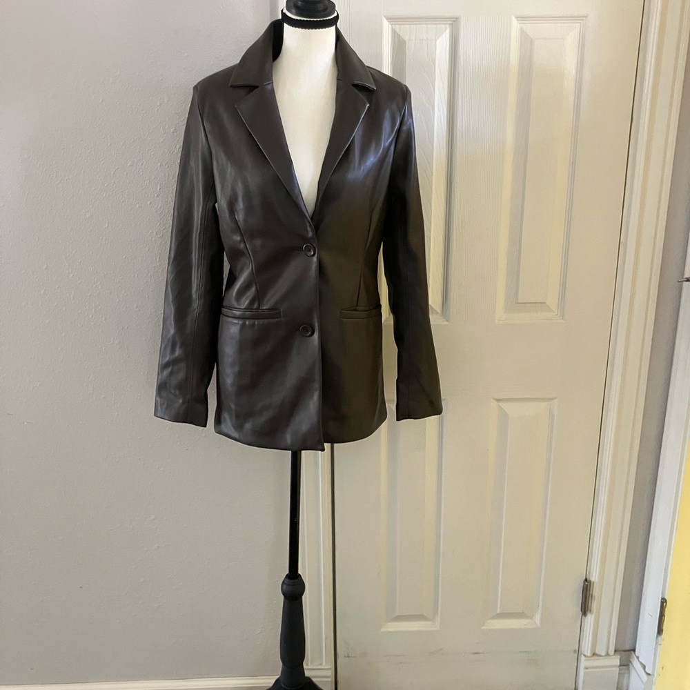 Abercrombie & Fitch Dark Brown Vegan leather jacket XS